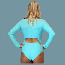 Load image into Gallery viewer, Surf Dress Turquoise Long Sleeve - Surf Collection Good Vibes Only - all sizes