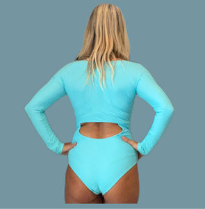 Surf Dress Turquoise Long Sleeve - Surf Collection Good Vibes Only - all sizes